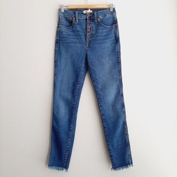 MADEWELL High-Rise Skinny Crop Jeans Mackey Button-Front Sz 27 - Picture 3 of 15